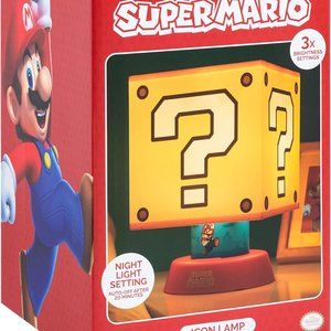 Paladone Super Mario Icon Lamp with Three Brightness Settings and Auto Shut Off,